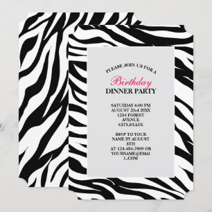Invitación Fiesta de cumpleaños safari con estampado de cebra