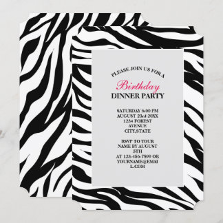 Invitación Fiesta de cumpleaños safari con estampado de cebra
