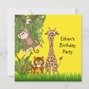Invitación Fiesta de Cumpleaños Safari de la Jungla