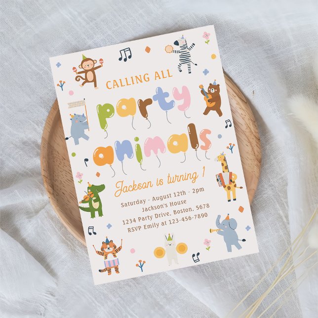 Invitación Fiesta de Cumpleaños Safari para Animales de Fiest (Subido por el creador)