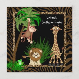 Invitación Fiesta de cumpleaños Safari para niños