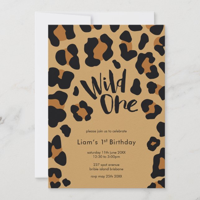 Invitación Fiesta de cumpleaños salvaje (Anverso)