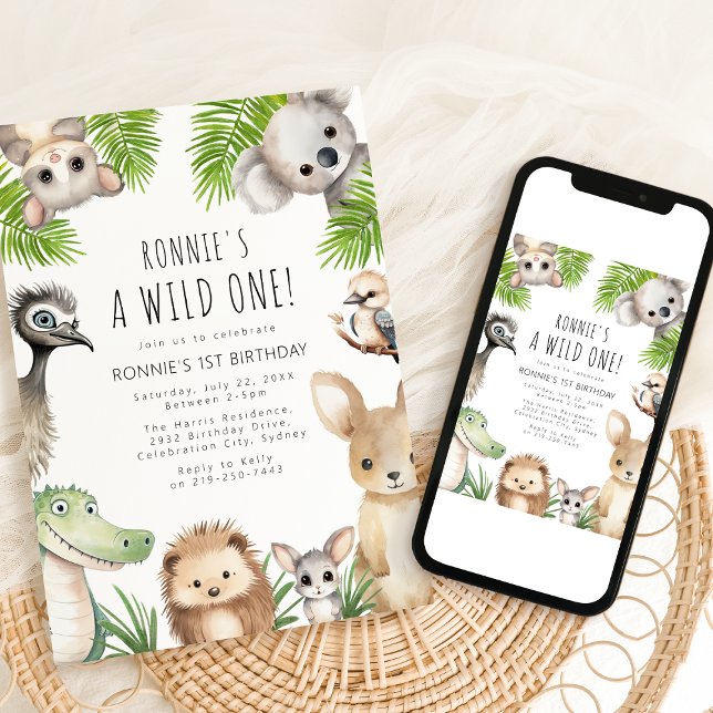 Invitación ¡Fiesta de Cumpleaños Salvaje! Animal Australiano  (Subido por el creador)