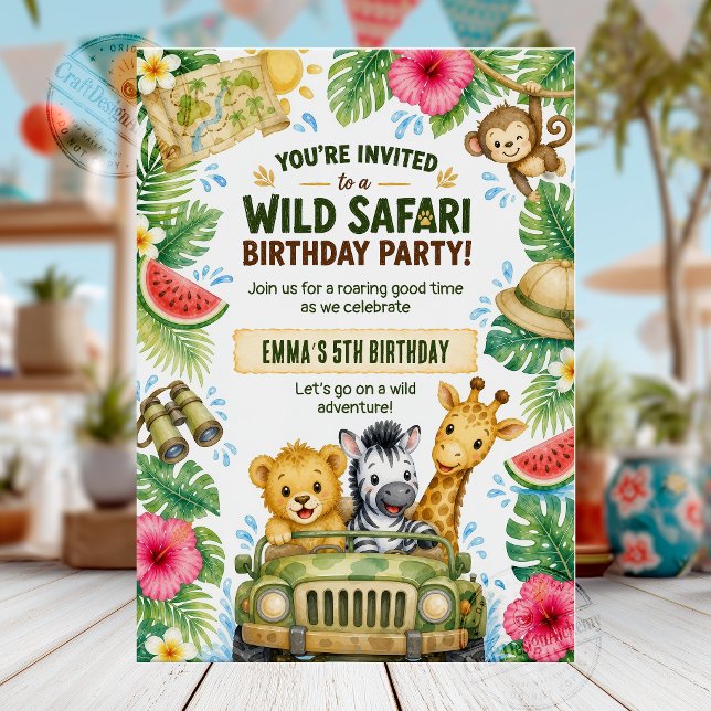 Invitación Fiesta de Cumpleaños Salvaje Safari (Subido por el creador)
