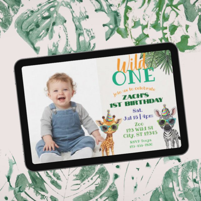Invitación Fiesta de Cumpleaños Salvaje Uno Animal de Fiesta  (Subido por el creador)