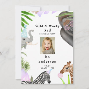 Invitación Fiesta de Cumpleaños Salvaje y Divertida del Terce