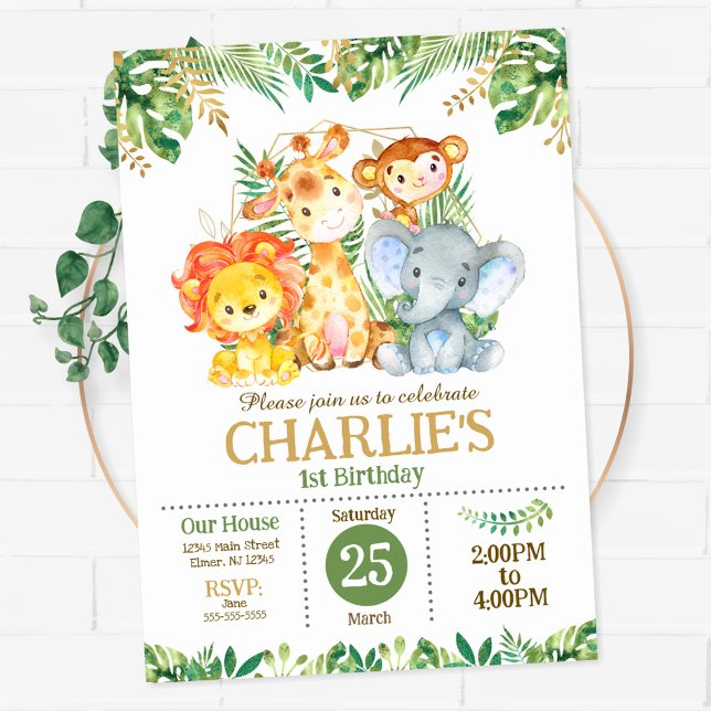 Invitación Fiesta de Cumpleaños Selva Tropical Safari (Subido por el creador)