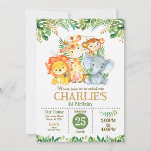 Invitación Fiesta de Cumpleaños Selva Tropical Safari