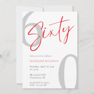 Invitación Fiesta de cumpleaños sesenta 60 Moderno Minimalist