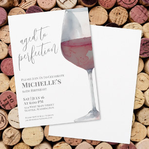 Invitación Fiesta de Cumpleaños Sesenta de Wine Simple Sixty