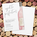 Invitación Fiesta de Cumpleaños Sesenta de Wine Simple Sixty<br><div class="desc">Sofisticada invitación para cumpleaños número sesenta inspirada en vino. Celebre sesenta años con esta invitación atemporal y elegante, que presenta una gran botella de vino en acuarela rosa y gris en el lado derecho para un toque contemporáneo. "Envejecido a la perfección" se muestra elegantemente en la parte superior en tipografía...</div>