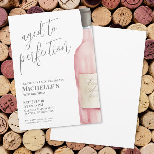 Invitación Fiesta de Cumpleaños Sesenta de Wine Simple Sixty