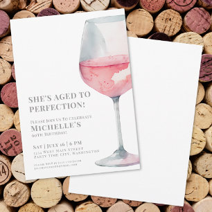 Invitación Fiesta de Cumpleaños Sesenta de Wine Simple Sixty