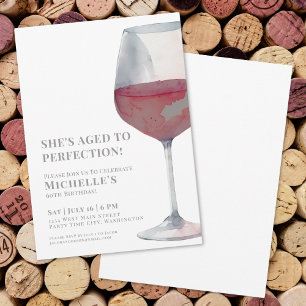 Invitación Fiesta de Cumpleaños Sesenta de Wine Simple Sixty