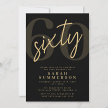 Fiesta de cumpleaños sesenta Modern Script Sixty N
