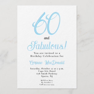 Invitación Fiesta de cumpleaños sesenta y fabuloso 60 cumplea