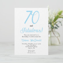 Fiesta de cumpleaños sesenta y fabuloso 70 azul ár