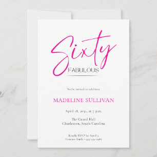 Invitación Fiesta de cumpleaños sesenta y Modern Minimal Scri