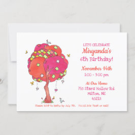 Invitación Fiesta de cumpleaños sexto en el árbol sembrado