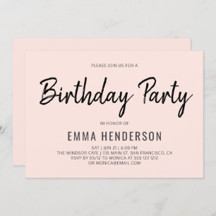 Invitación Fiesta de cumpleaños simple y moderna