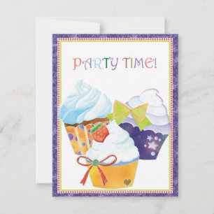 Invitación Fiesta de cumpleaños sincera para el trío de torta