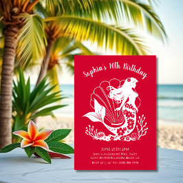 Invitación Fiesta de Cumpleaños-Sirena Hawaiana