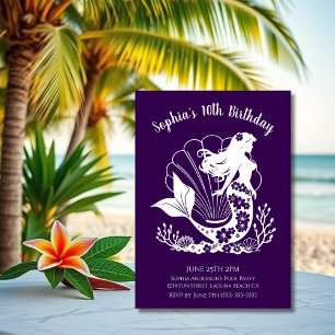 Invitación Fiesta de Cumpleaños-Sirena Hawaiana