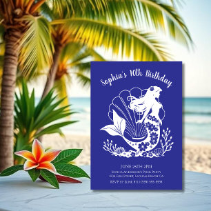 Invitación Fiesta de Cumpleaños-Sirena Hawaiana