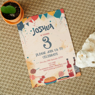 Invitación Fiesta de cumpleaños sobre el tema de la barbacoa