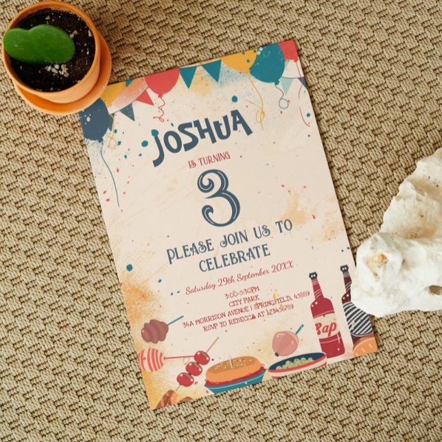 Invitación Fiesta de cumpleaños sobre el tema de la barbacoa (Subido por el creador)