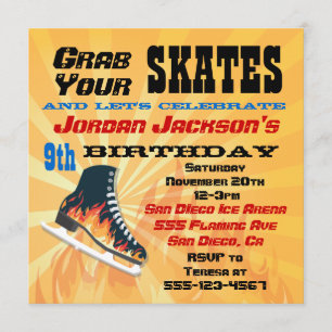 Invitación Fiesta de cumpleaños sobre patinaje sobre hielo