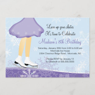 Invitación Fiesta de cumpleaños sobre patinaje sobre hielo pú