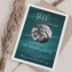 Invitación Fiesta de cumpleaños sorpresa 50 años Glam azul tu