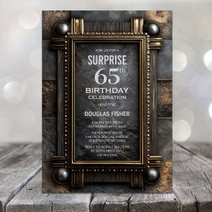 Invitación Fiesta de cumpleaños sorpresa 65 en pizarra con ma