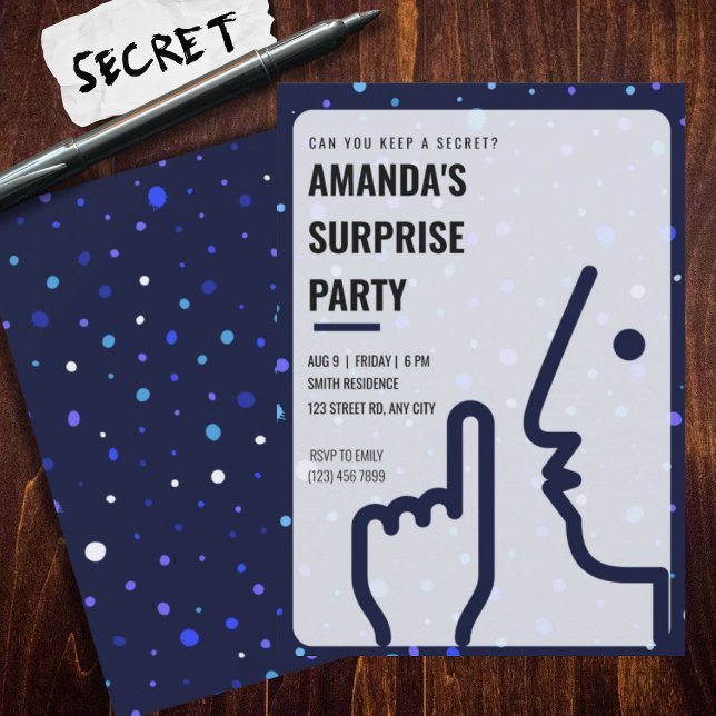 Invitación Fiesta de cumpleaños sorpresa, adulto, contemporán (Subido por el creador)