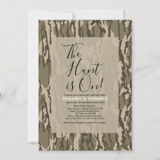 Invitación Fiesta de Cumpleaños Sorpresa Camuflaje Bottom Lan