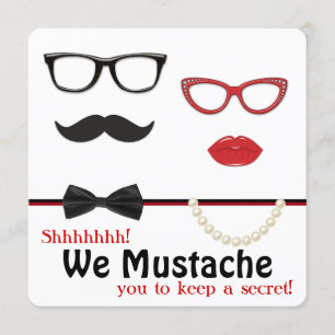 Invitación Fiesta de cumpleaños sorpresa con bigote