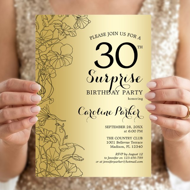 Invitación Fiesta de Cumpleaños Sorpresa de 30 años con Tema  (Subido por el creador)