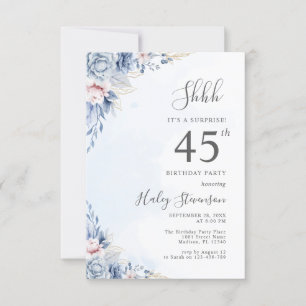 Invitación Fiesta de Cumpleaños Sorpresa de 45 años con tema