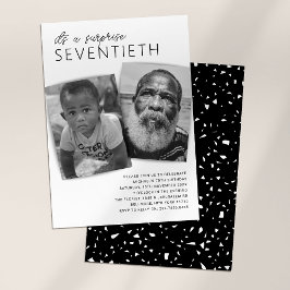 Invitación Fiesta de cumpleaños sorpresa de 70 años con 2 fot
