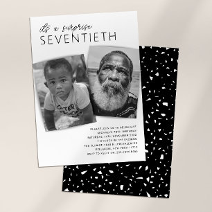 Invitación Fiesta de cumpleaños sorpresa de 70 años con 2 fot