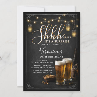 Invitación Fiesta de cumpleaños sorpresa de adulto de 50 años