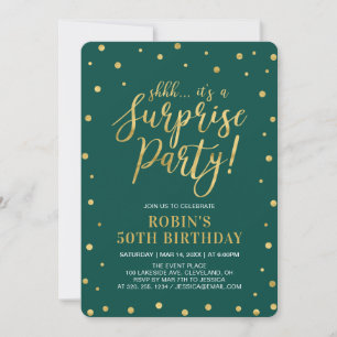 Invitación Fiesta de Cumpleaños Sorpresa de Adulto Verde y Do