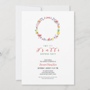 Invitación Fiesta de cumpleaños sorpresa de dos tti Frutti