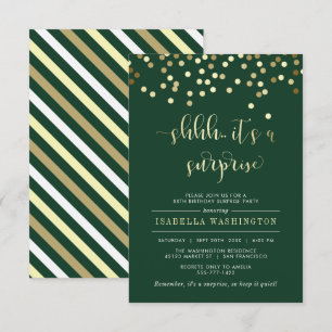 Invitación Fiesta de cumpleaños sorpresa de Emerald y Gold Co