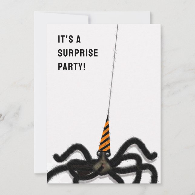 Invitación Fiesta de cumpleaños sorpresa de Halloween (Anverso)