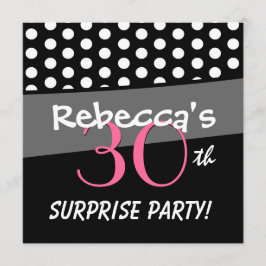 Invitación Fiesta de cumpleaños sorpresa de puntos de polka b