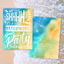 Invitación Fiesta de cumpleaños sorpresa de verano en la play