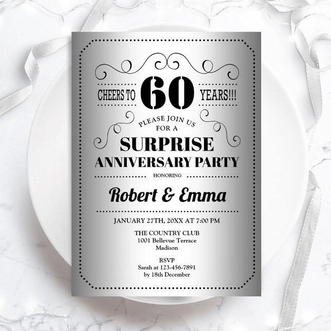 Invitación Fiesta de cumpleaños sorpresa del 60 aniversario - (Subido por el creador)