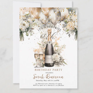 Invitación Fiesta de cumpleaños sorpresa elegante 60